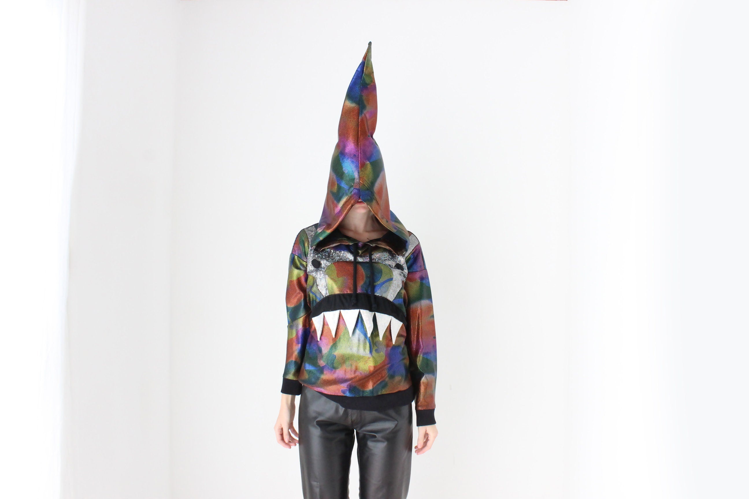 2000s Romance Was Born Electro Revival Holographic Face Hoodie