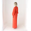 Divine 70s Nylon Crepe Balloon Sleeve Coral Gown