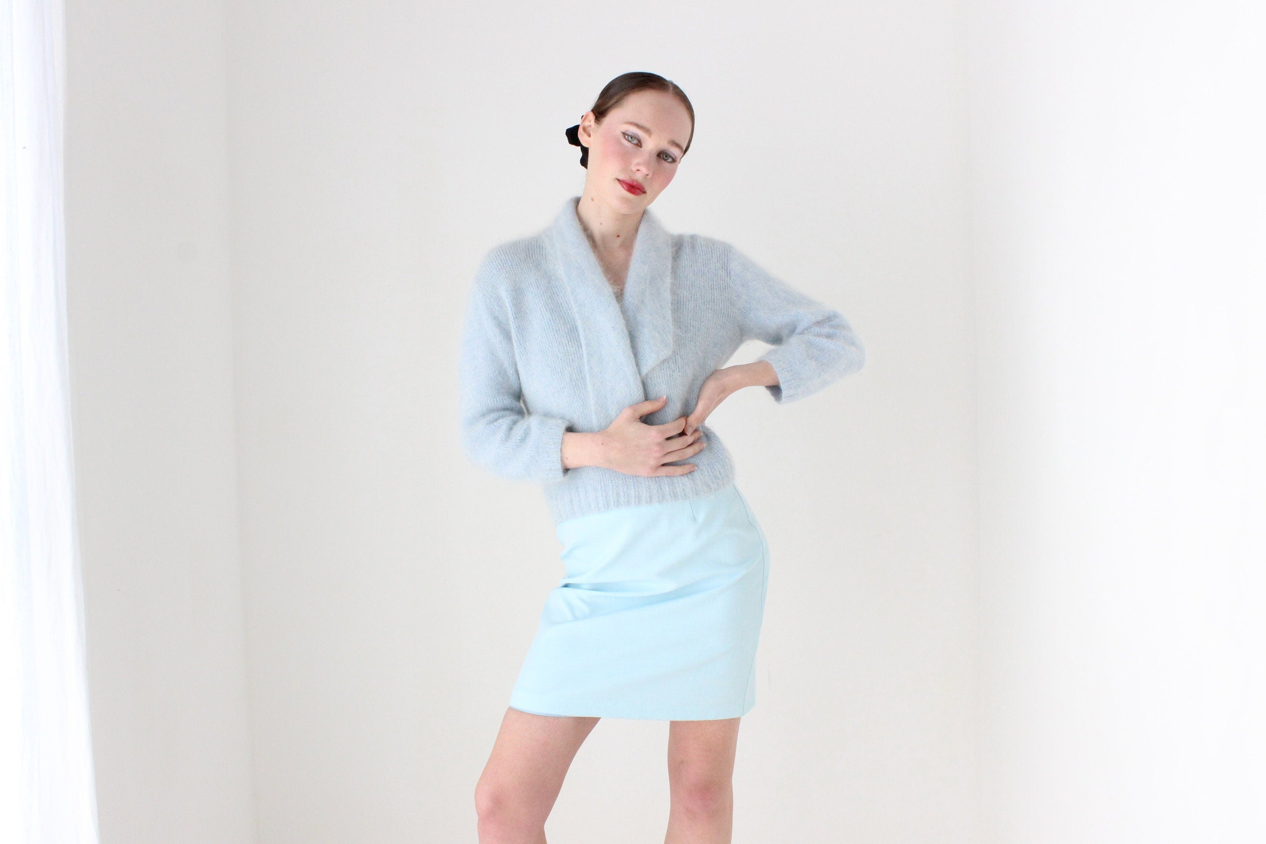 BALLETCORE 90s Barometer Baby Blue Mini Skirt