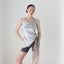 BALLETCORE Y2K Pure Silk Cowl Neck Asymmetric Top