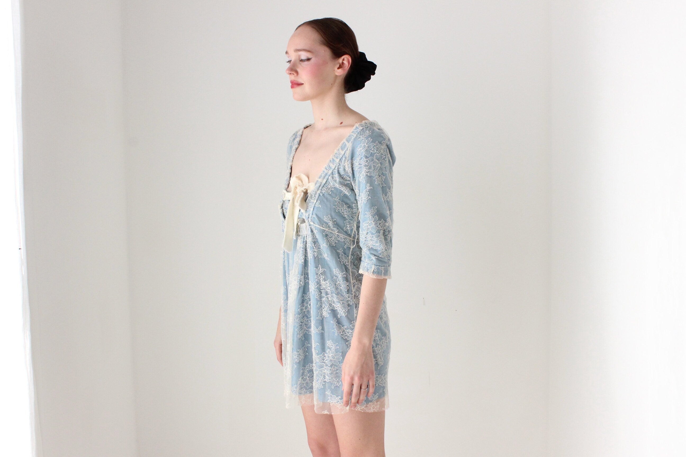 BALLETCORE Romantic Y2K Marc Jacobs Lace Babydoll Mini Dress