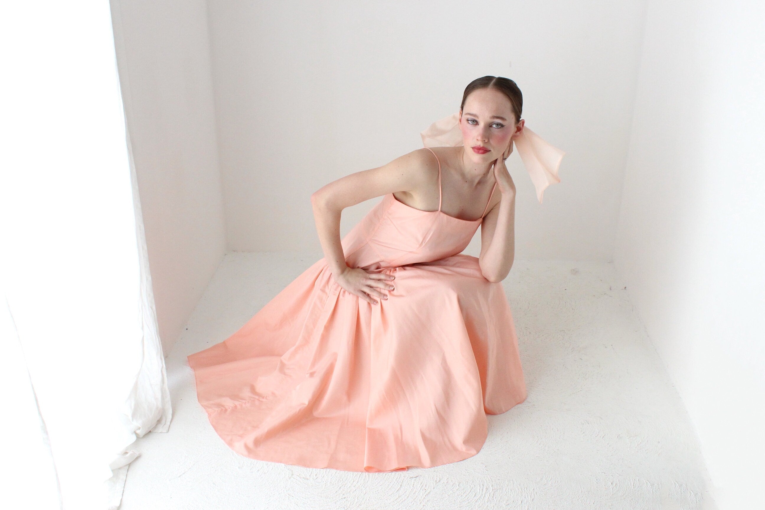 Pink taffeta hotsell dress 80s