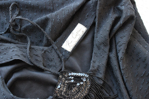 BALLETCORE 80s Designer Batwing Cocoon Mini w/ Sequin Halter Detail