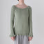 BALLETCORE 90s Ribbed Scoop Neck Sweater