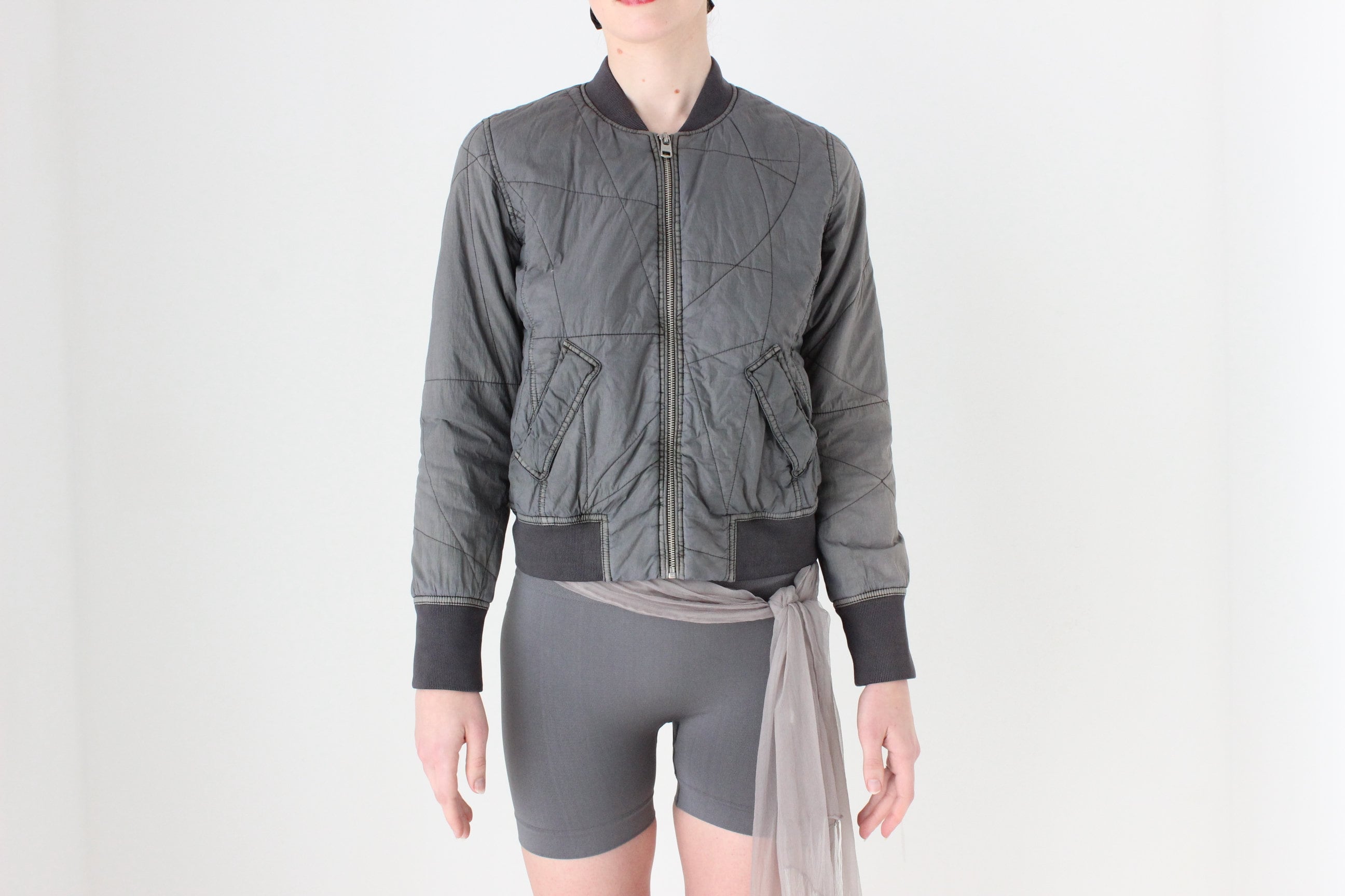 BALLETCORE Y2K Calvin Klein Quilted Bomber Jacket