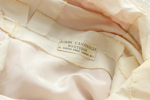 BALLETCORE 1960s British Couture Salmon Silk Organza Top