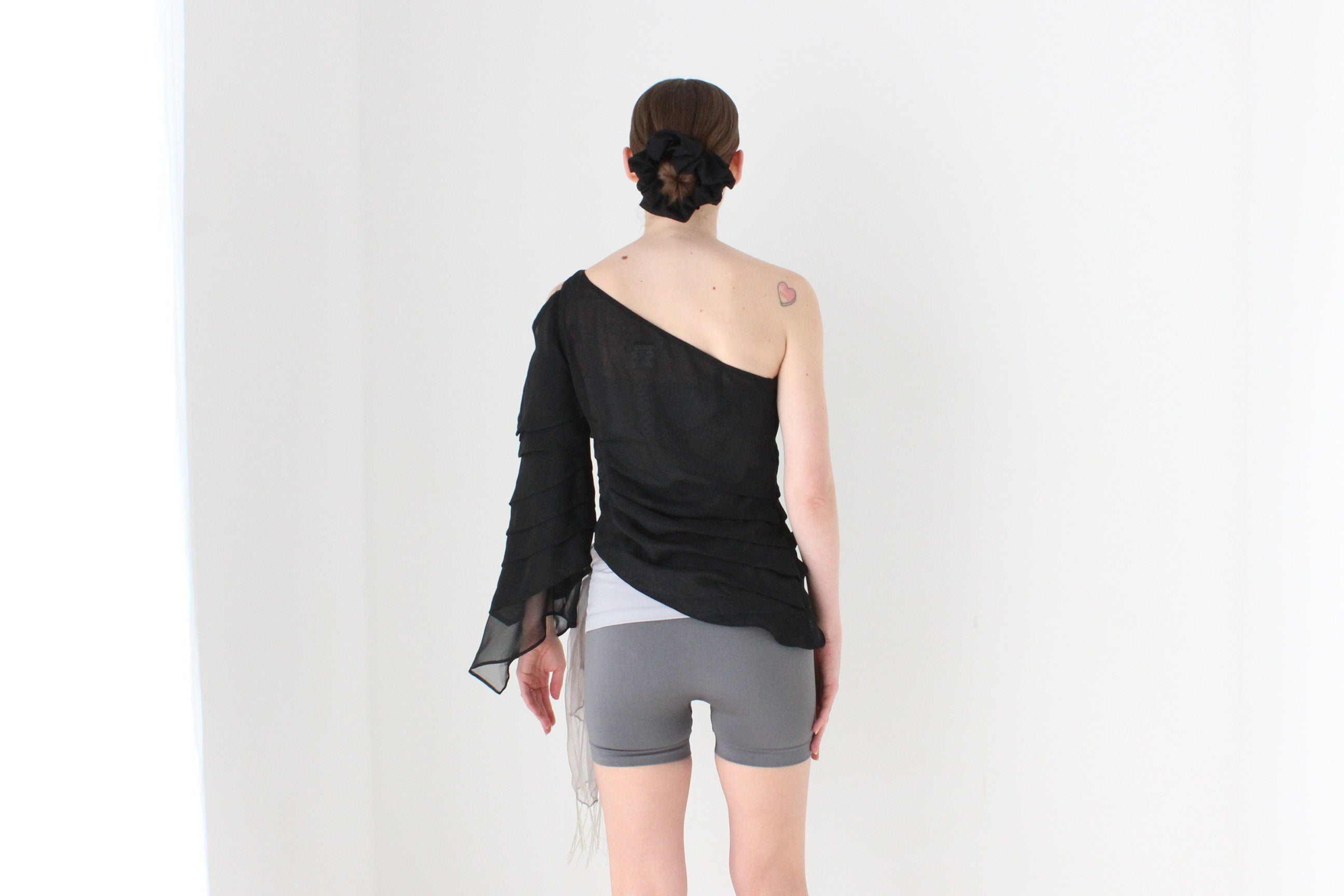 BALLETCORE Y2K Designer One Shoulder Origami Top