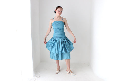 BALLETCORE 80s Taffeta Ruched Bubble Dress