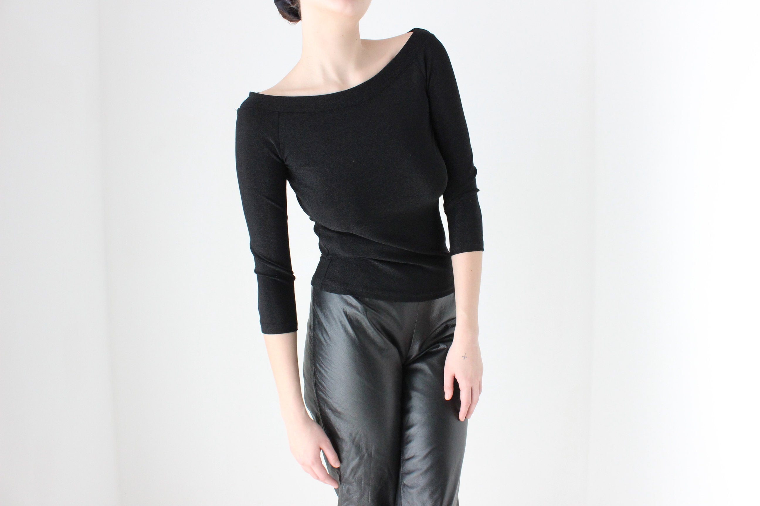 BALLETCORE 90s Italian Made Lurex Mesh Top