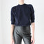 BALLETCORE 90s Navy Blue Soft Wool Cropped Sweater
