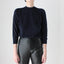BALLETCORE 90s Navy Blue Soft Wool Cropped Sweater