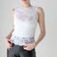 BALLETCORE 90s Sleeveless White Lace Fitted Tank