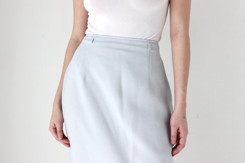 BALLETCORE 90s Minimal Crepe Minimal High Waist Pencil Skirt