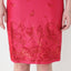 90s Boutique Hot Pink Paisley Fitted Knee Length Skirt
