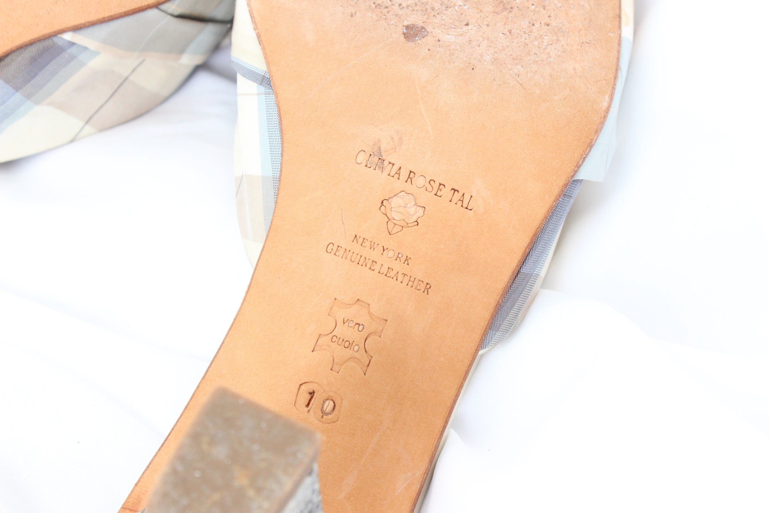 BALLETCORE 90s Olivia Rose Tal Leather & Silk Courtier Mules ~ Euro 40