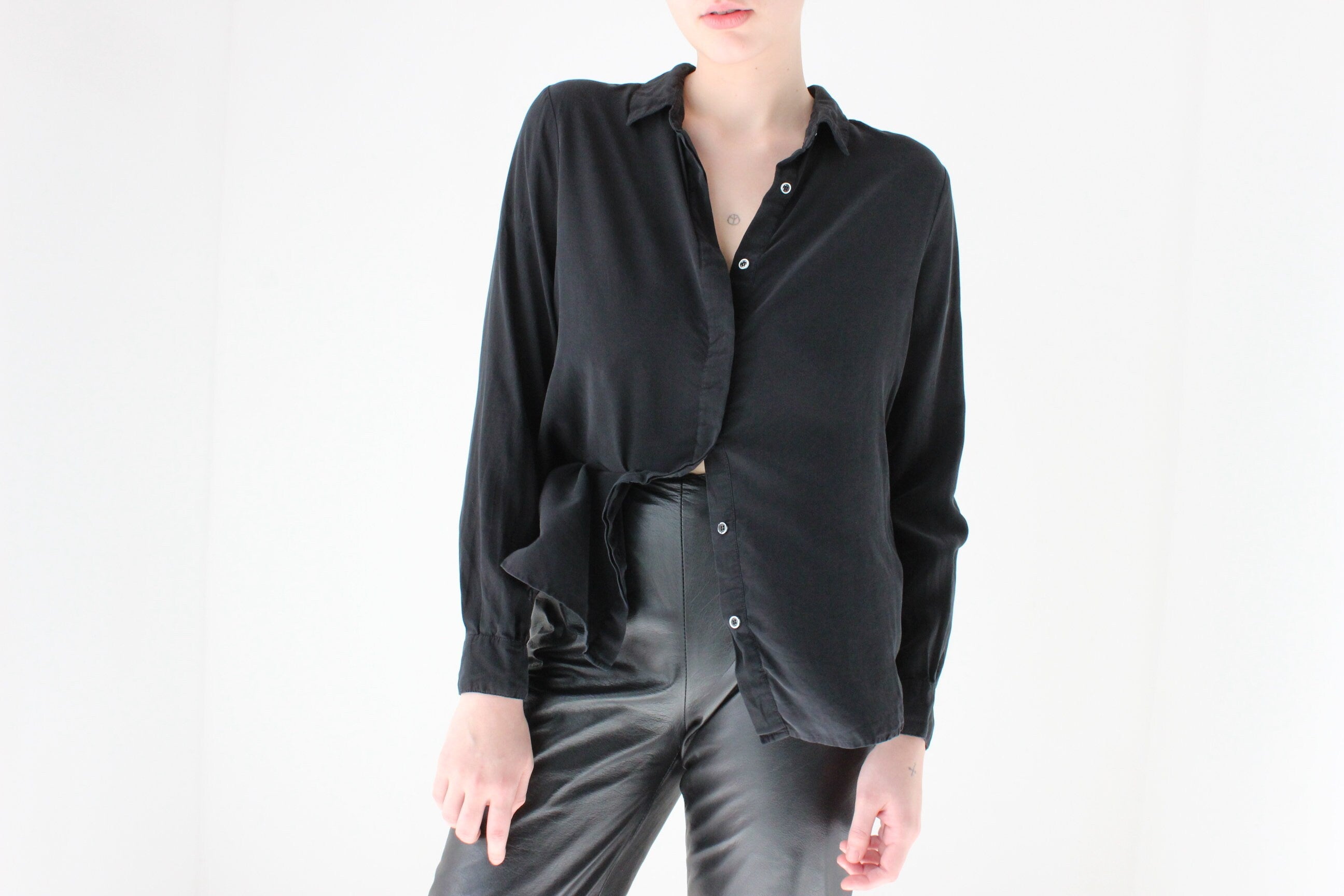 Nique Pure Silk Fitted Button Up Shirt