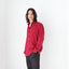 90s Textured Pure Silk Relaxed Shirt in Burgundy