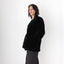 Luxury 80s PURE SILK VELVET Quilted Puffer Bomber Jacket in Jet Black