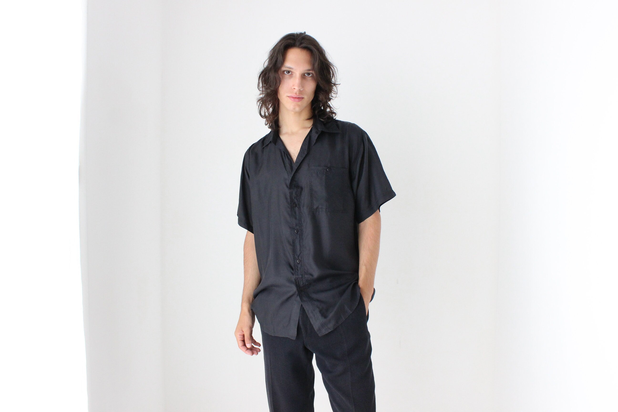 80s PURE SILK Classic Boxy in Ink Black