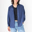 80s PURE SILK Double Pocket Long Sleeve Shirt in Navy