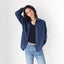 80s PURE SILK Double Pocket Long Sleeve Shirt in Navy