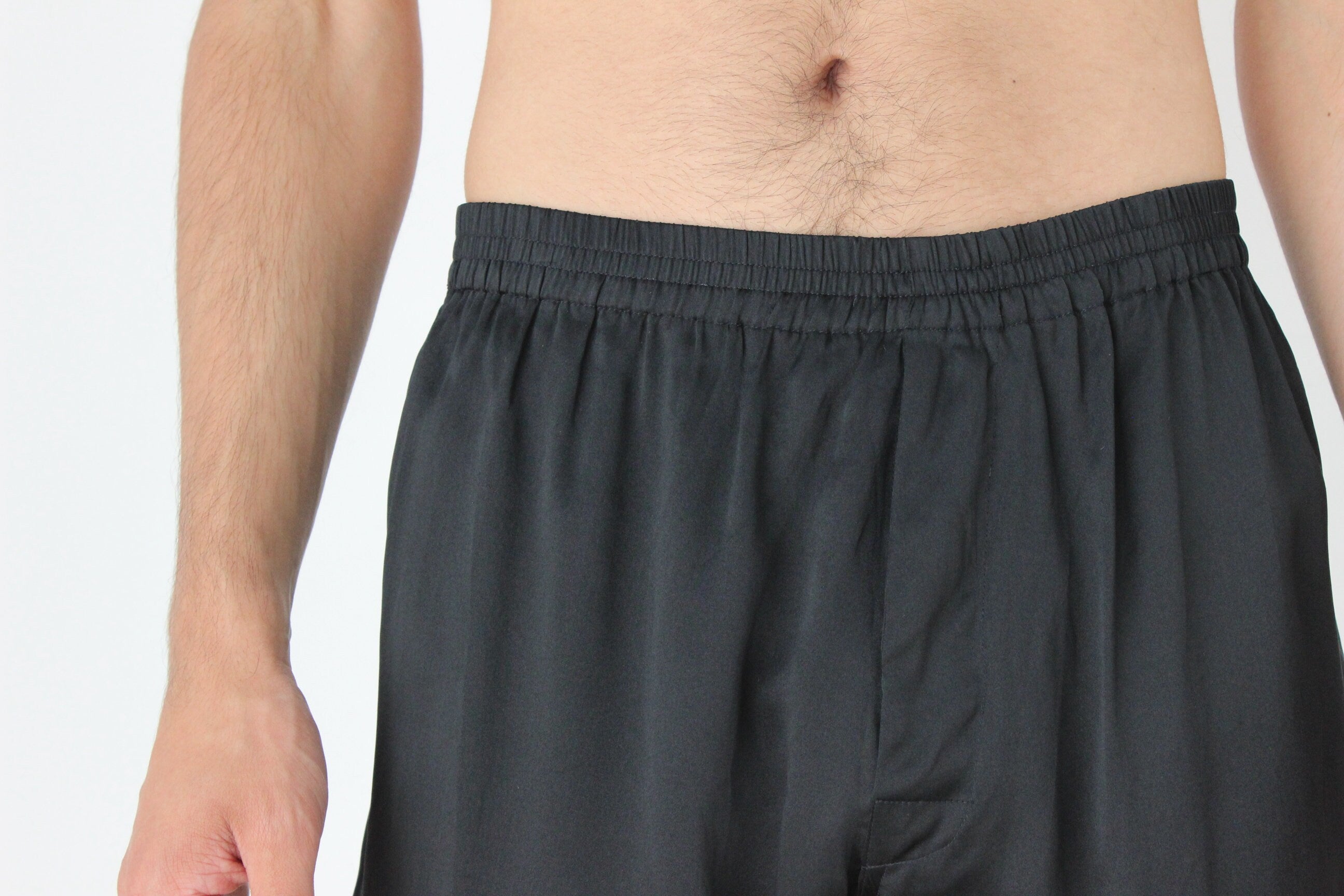 Vintage 80s PURE SILK Luxury Boxer Shorts in Black