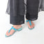 Y2K Sequin & Metallic T-Bar Low Heeled Sandals ~ Euro 40