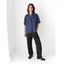 80s Matte SILK Boxy Minimal Shirt in Deep Blue