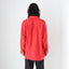 80s PURE SILK Relaxed Long Sleeve Shirt in Vibrant Red