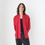 80s PURE SILK Double Pocket Long Sleeve Shirt in Red