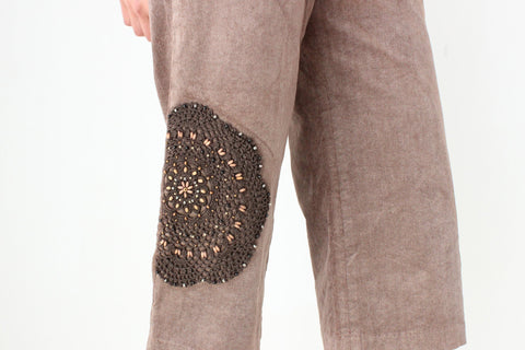 Y2K Corduroy Cropped Knee Length Shorts