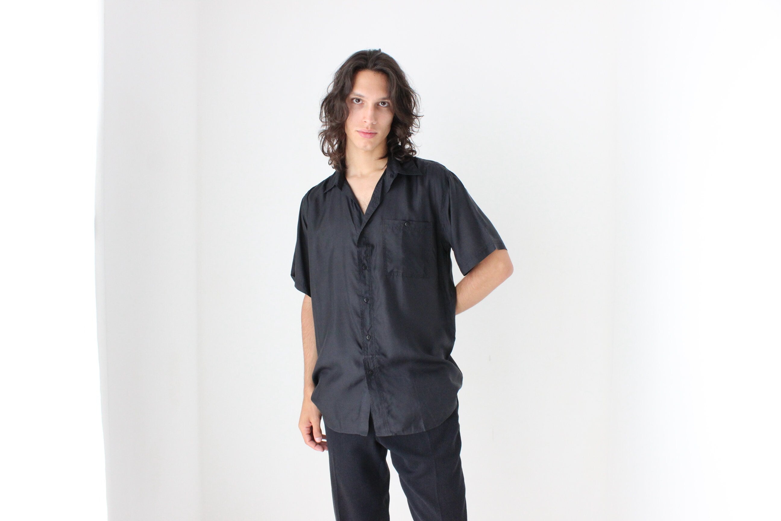 80s PURE SILK Classic Boxy in Ink Black