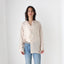 80s PURE SILK Relaxed Long Sleeve Shirt in Neutral Beige