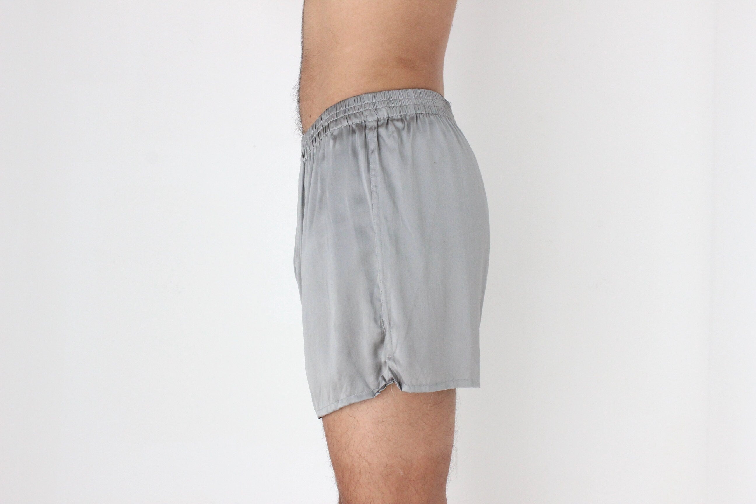 Vintage 80s PURE SILK Luxury Boxer Shorts in Grey