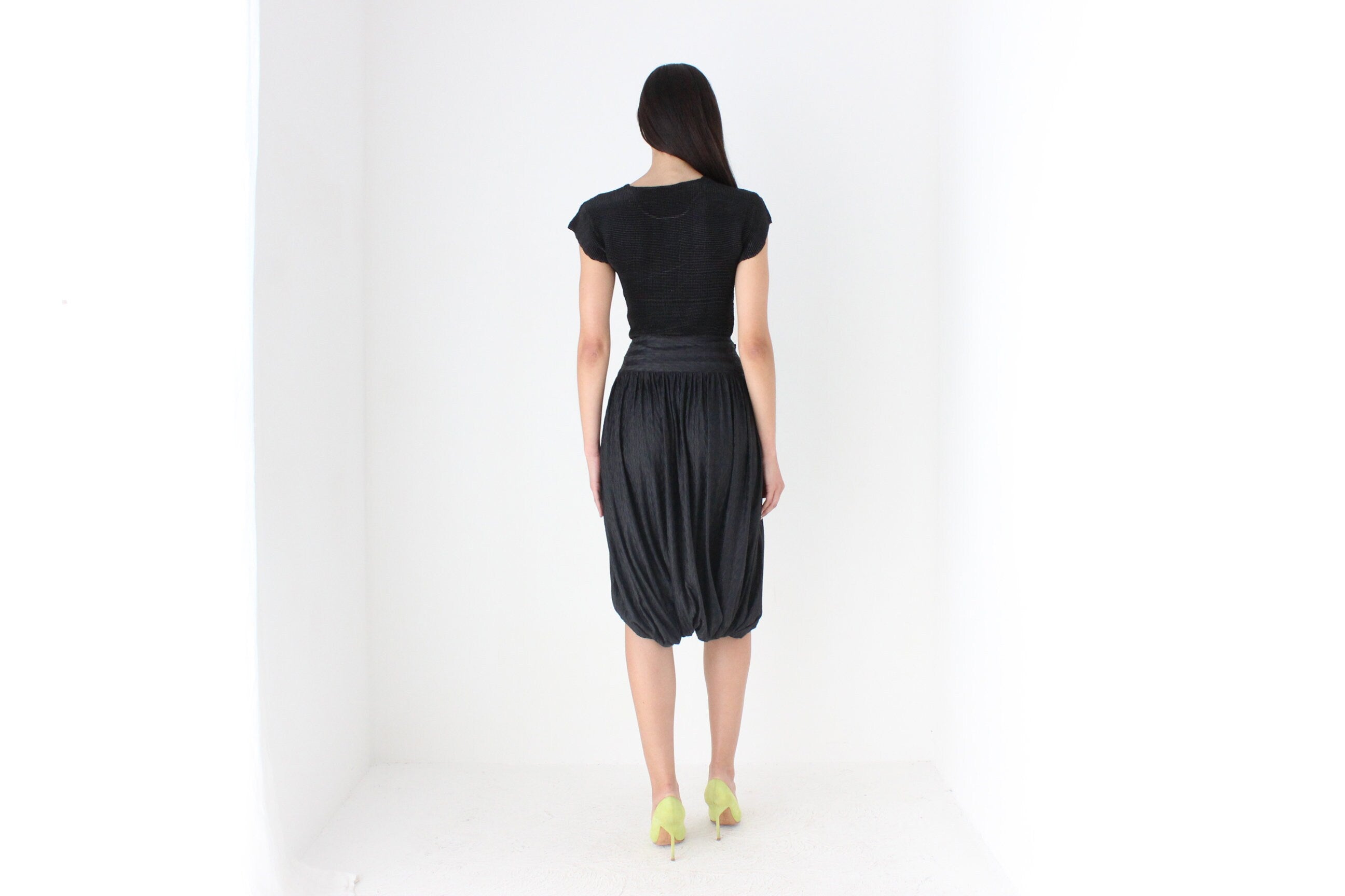 80s Avant Garde Spanish Designer Draped Bubble Pants / Skirt