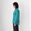 80s PURE SILK Double Pocket Long Sleeve Shirt in Turquoise