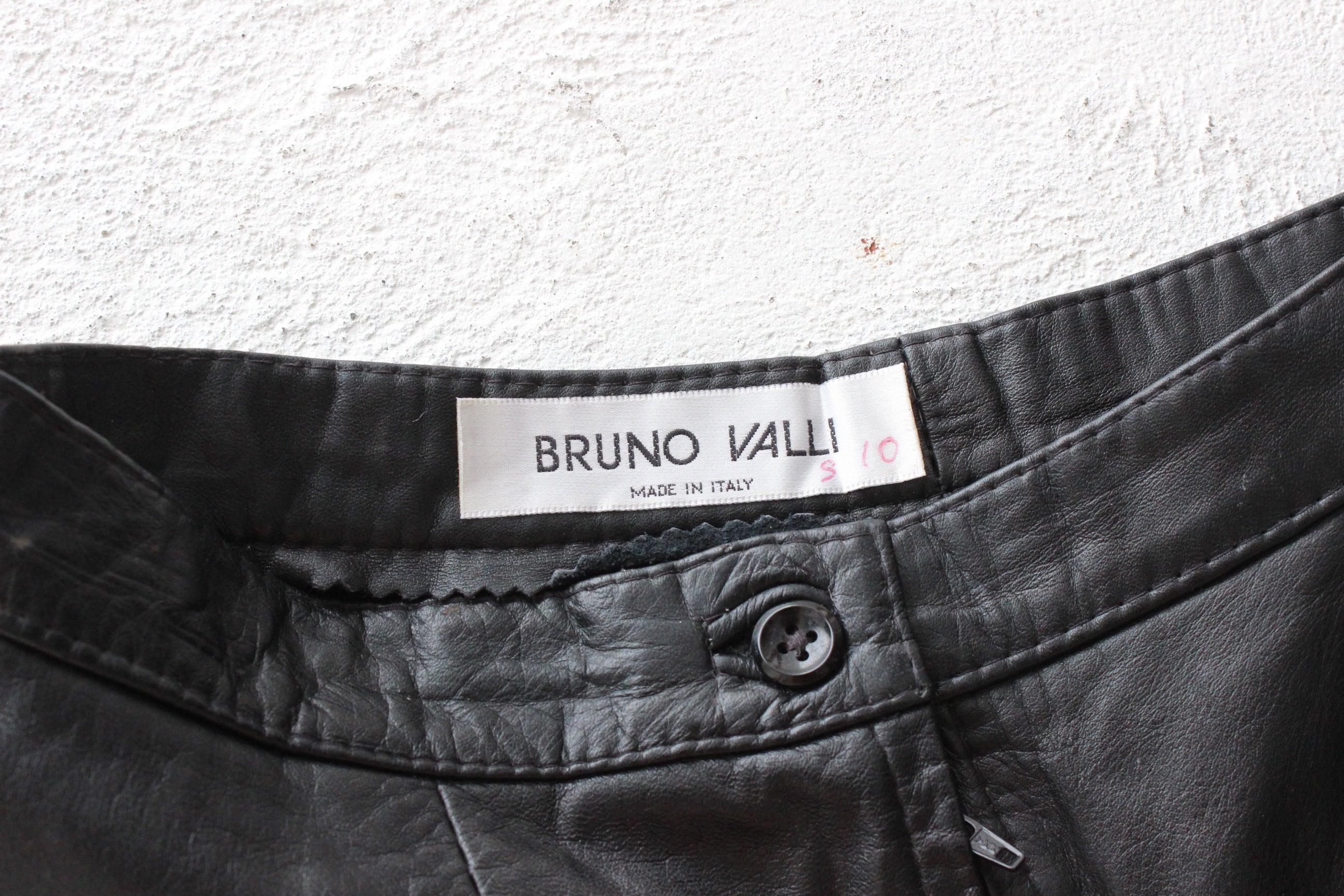 Minimal 80s Leather Pencil Skirt by Bruno Valli, Made in Italy