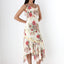 Y2K Spanish Asymmetric Floral Bias Cut Dress