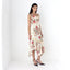 Y2K Spanish Asymmetric Floral Bias Cut Dress