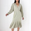 Avant Garde 80s Sage Green Draped Cocoon Dress
