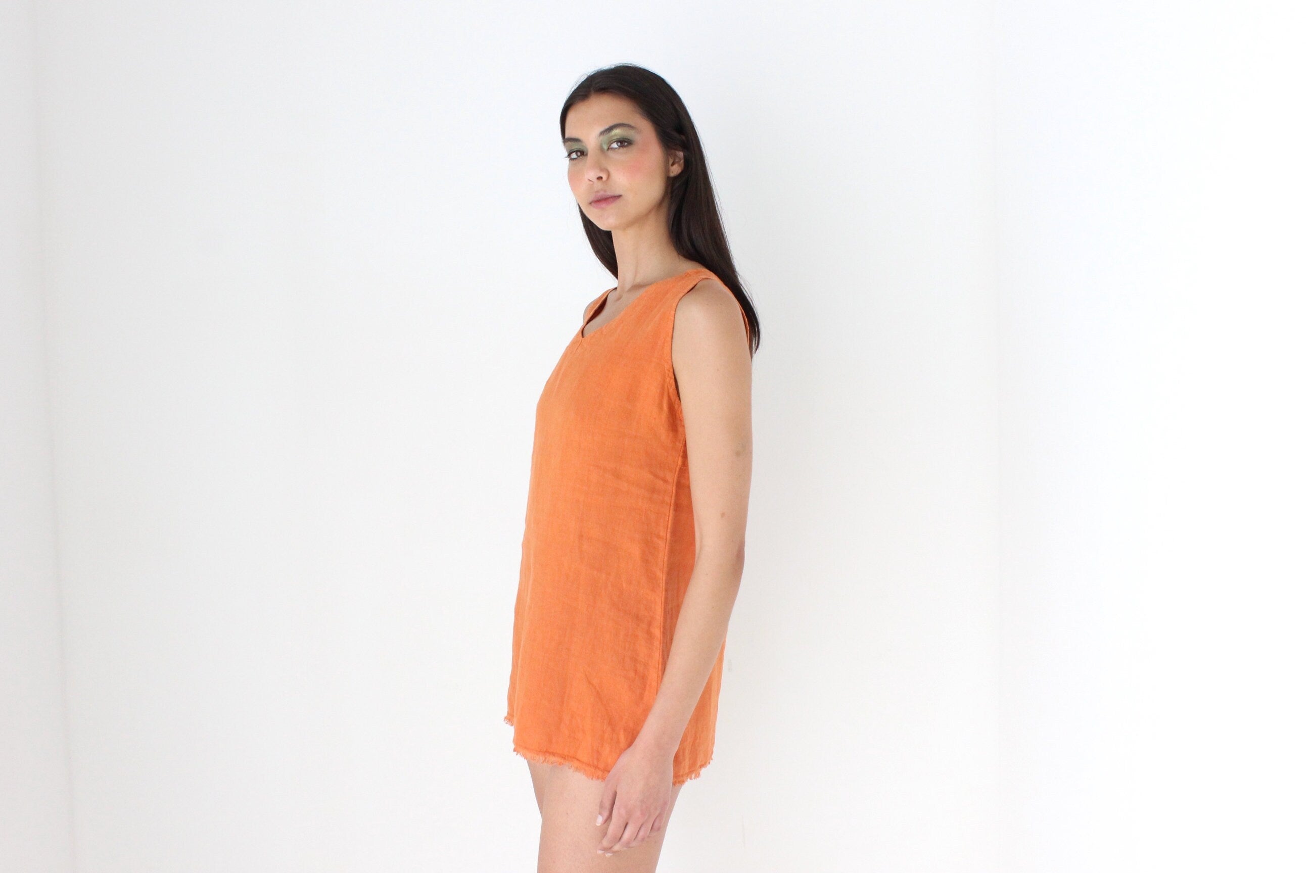 90s Pure Italian Linen Relaxed Top