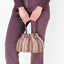 Y2K Corduroy Handbag w/ Leatherette Flowers