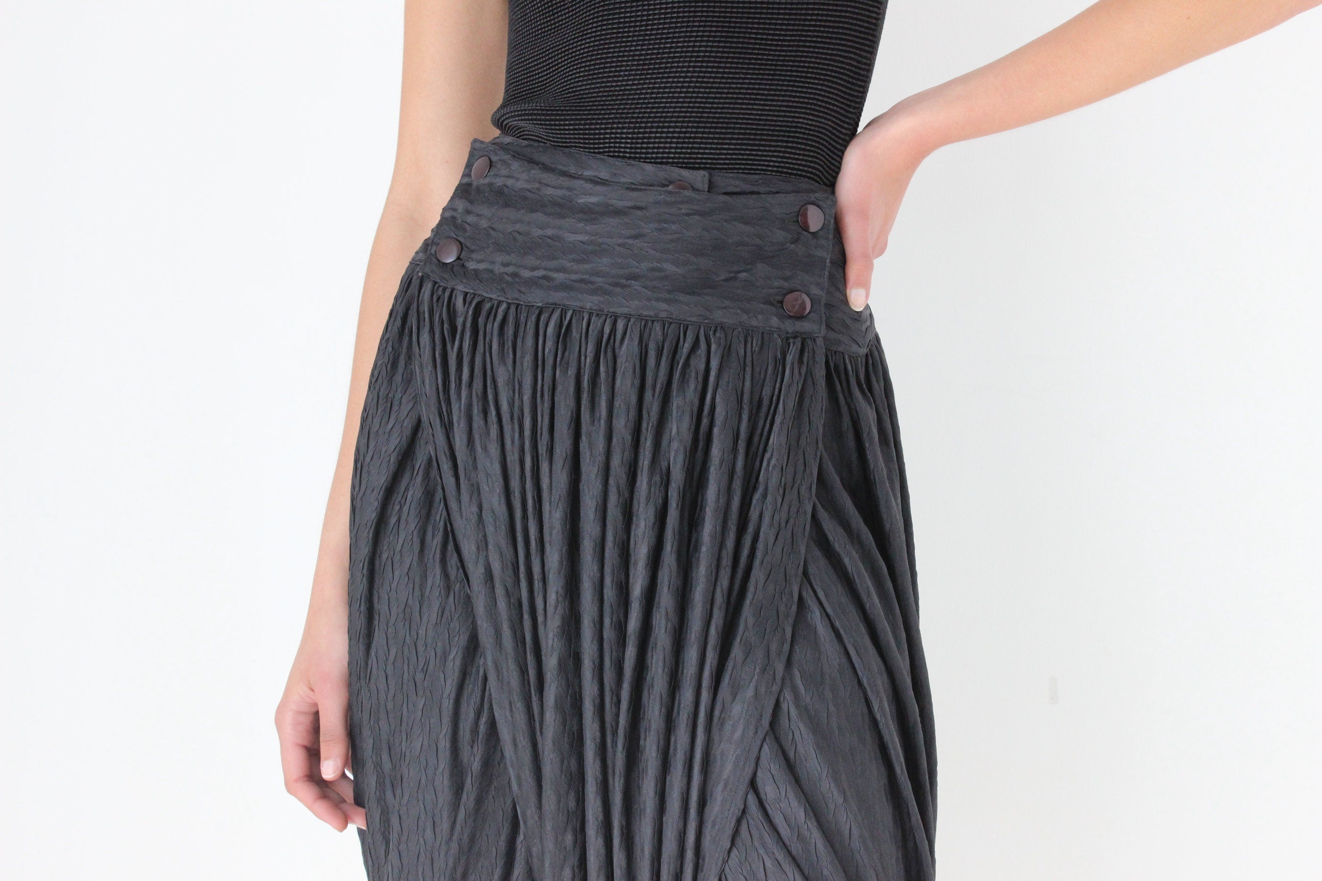 80s Avant Garde Spanish Designer Draped Bubble Pants / Skirt