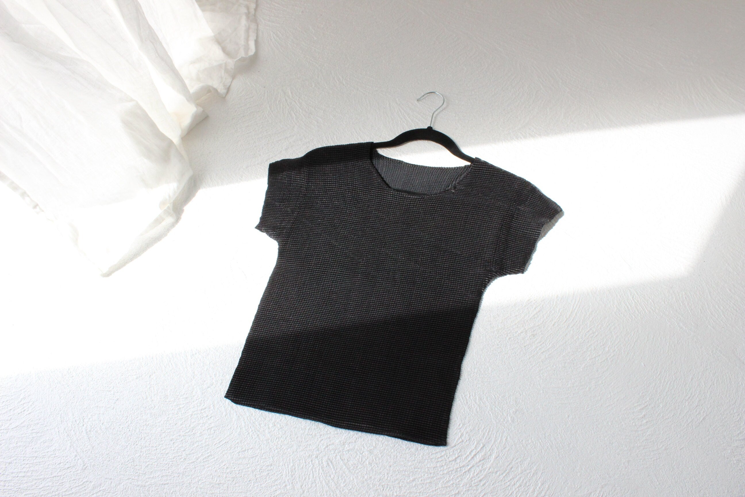 Y2K Pleated Stretch Origami Textured Tee