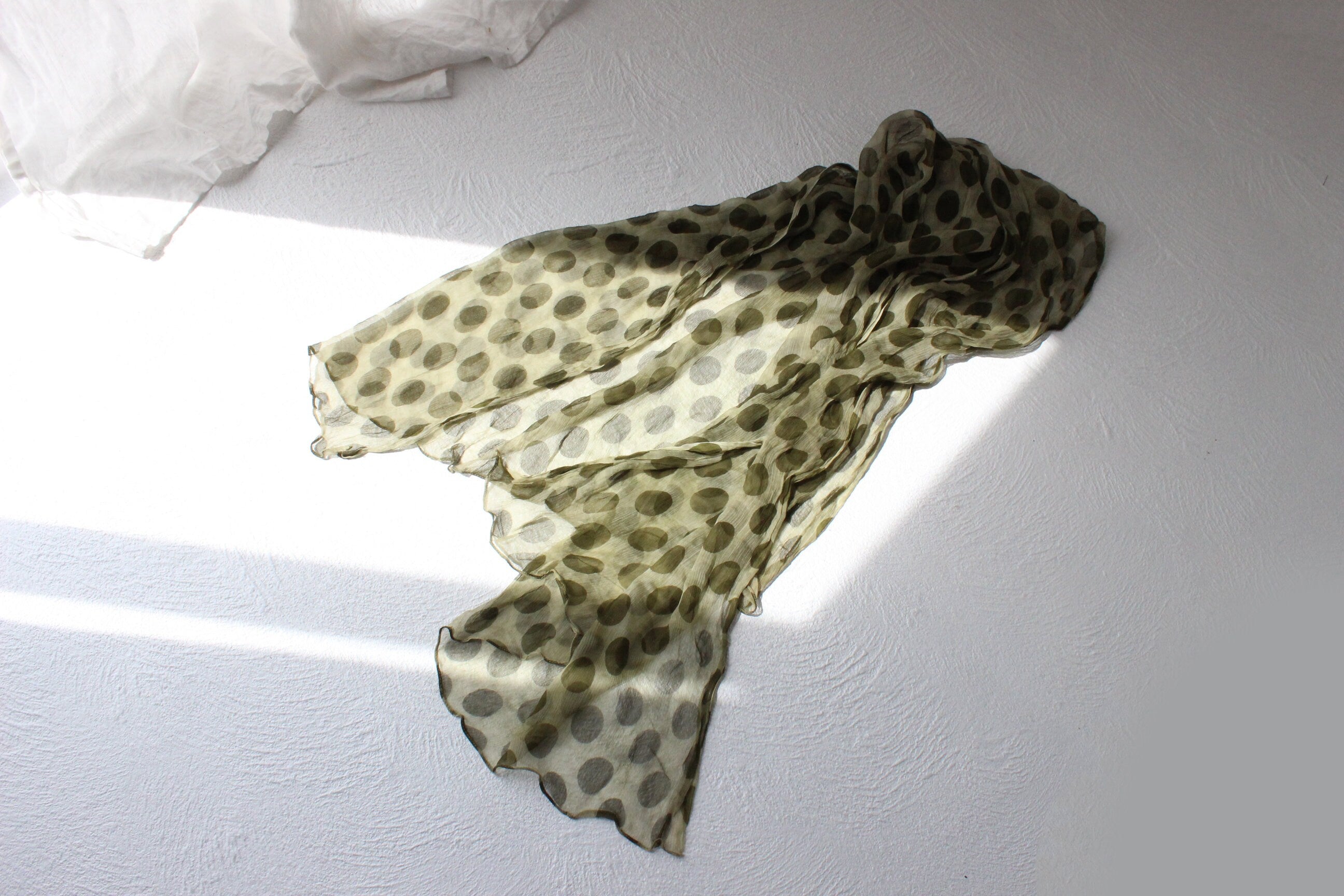 2000s Polka Dot Chiffon Scarf Top