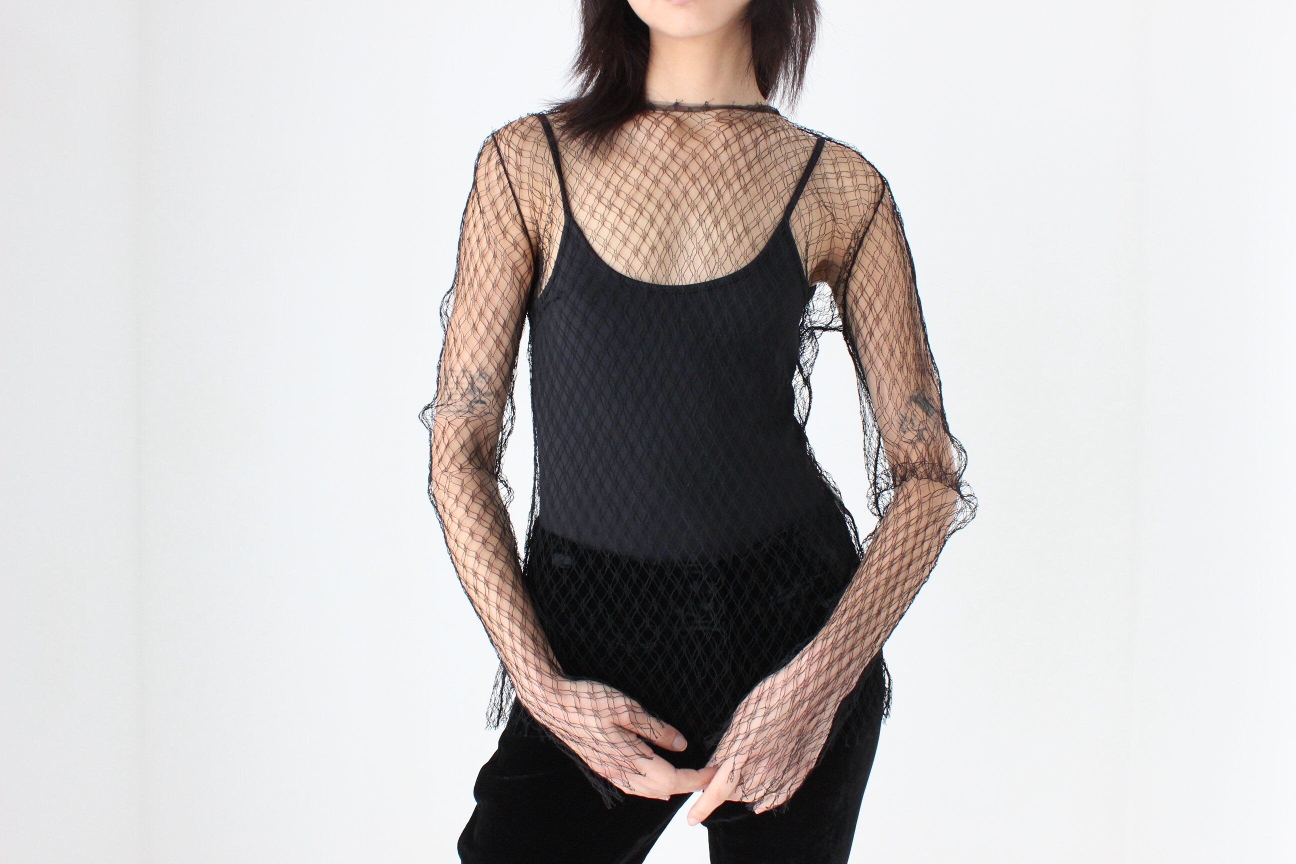 90s DOLCE & GABBANA Highly Collectible Sheer Fishnet Top