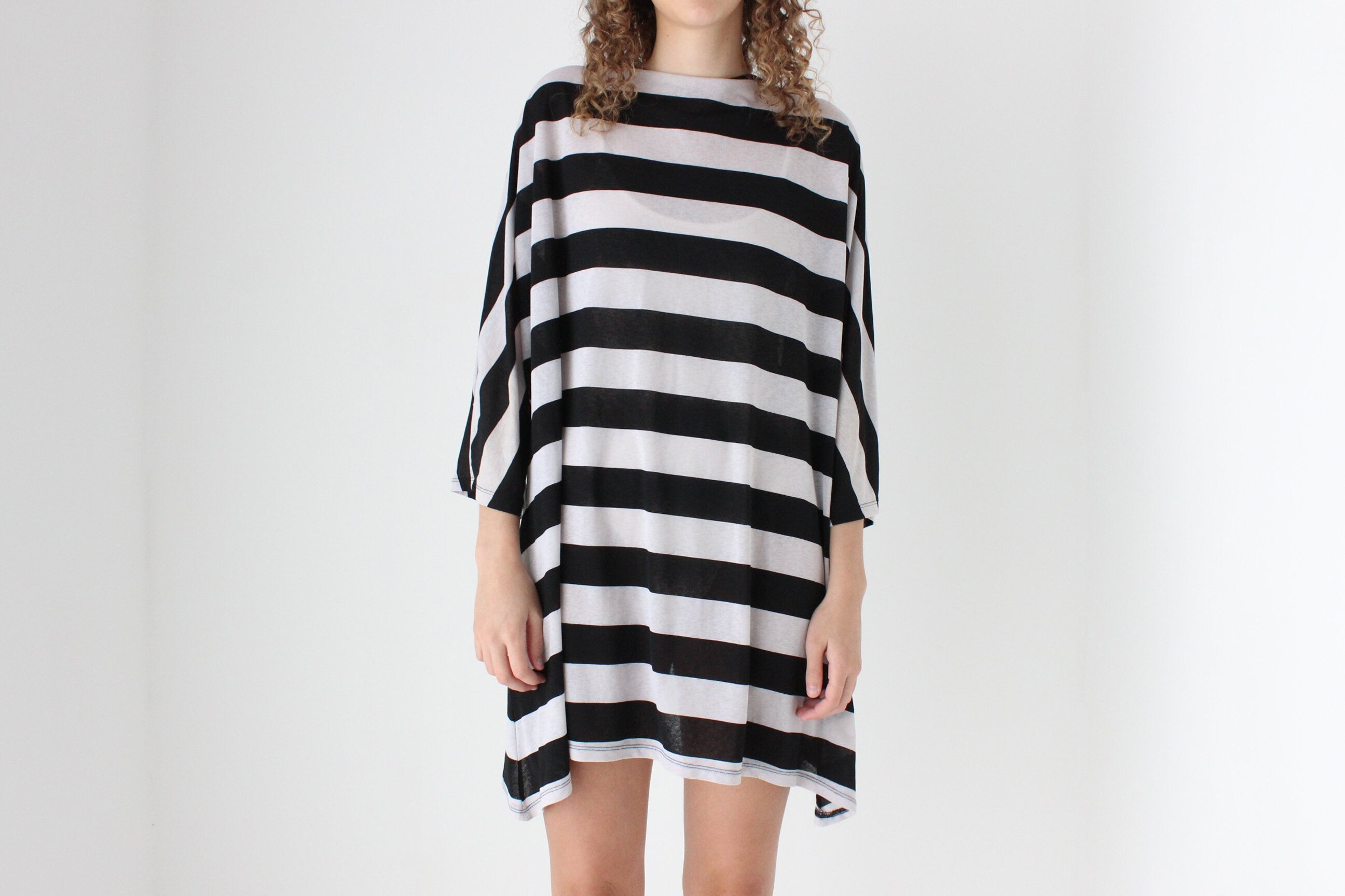 2000s Bold Stripe Mesh Tee Dress