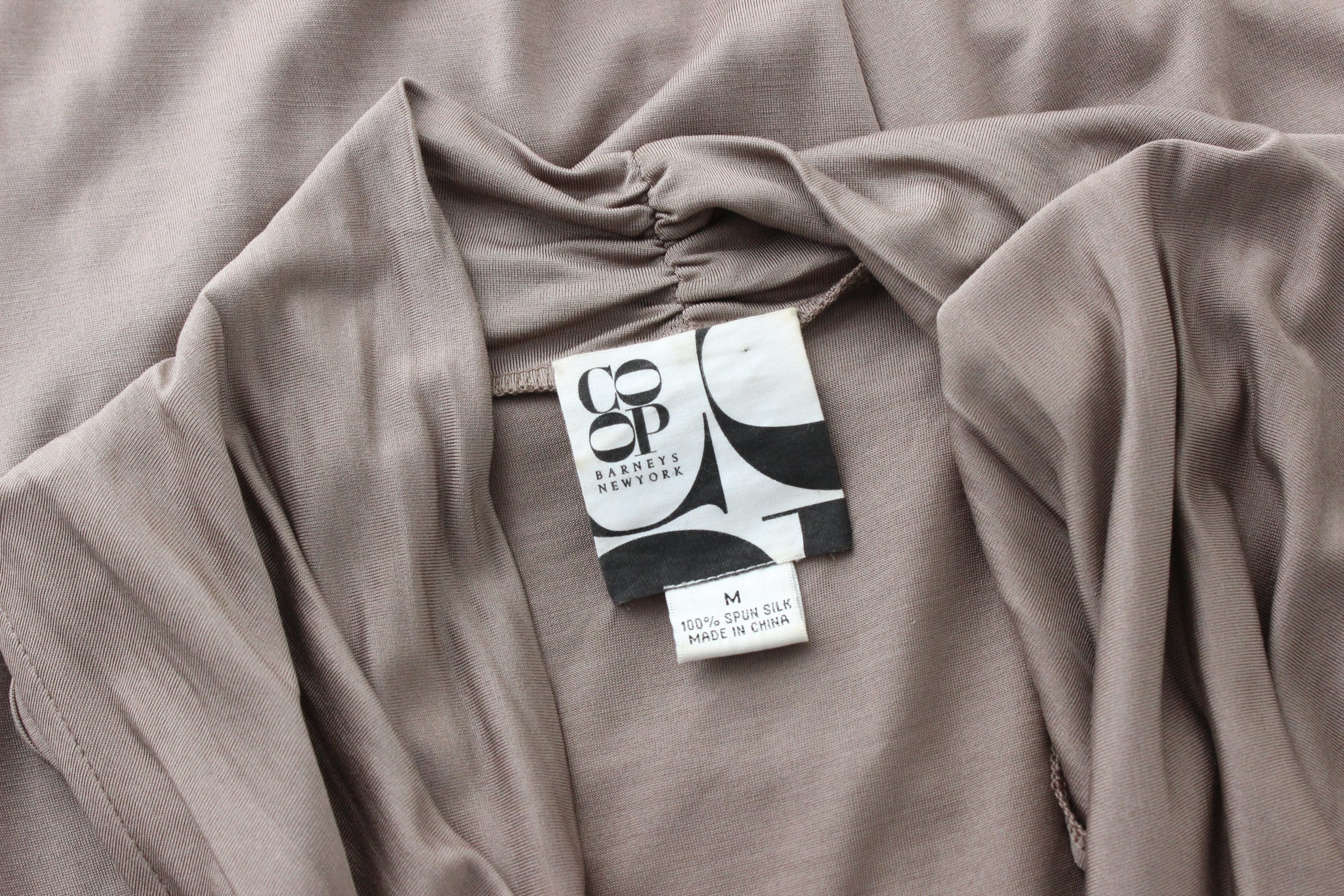 Y2K Spun Silk  Gathered / Textured Origami Mini Dress