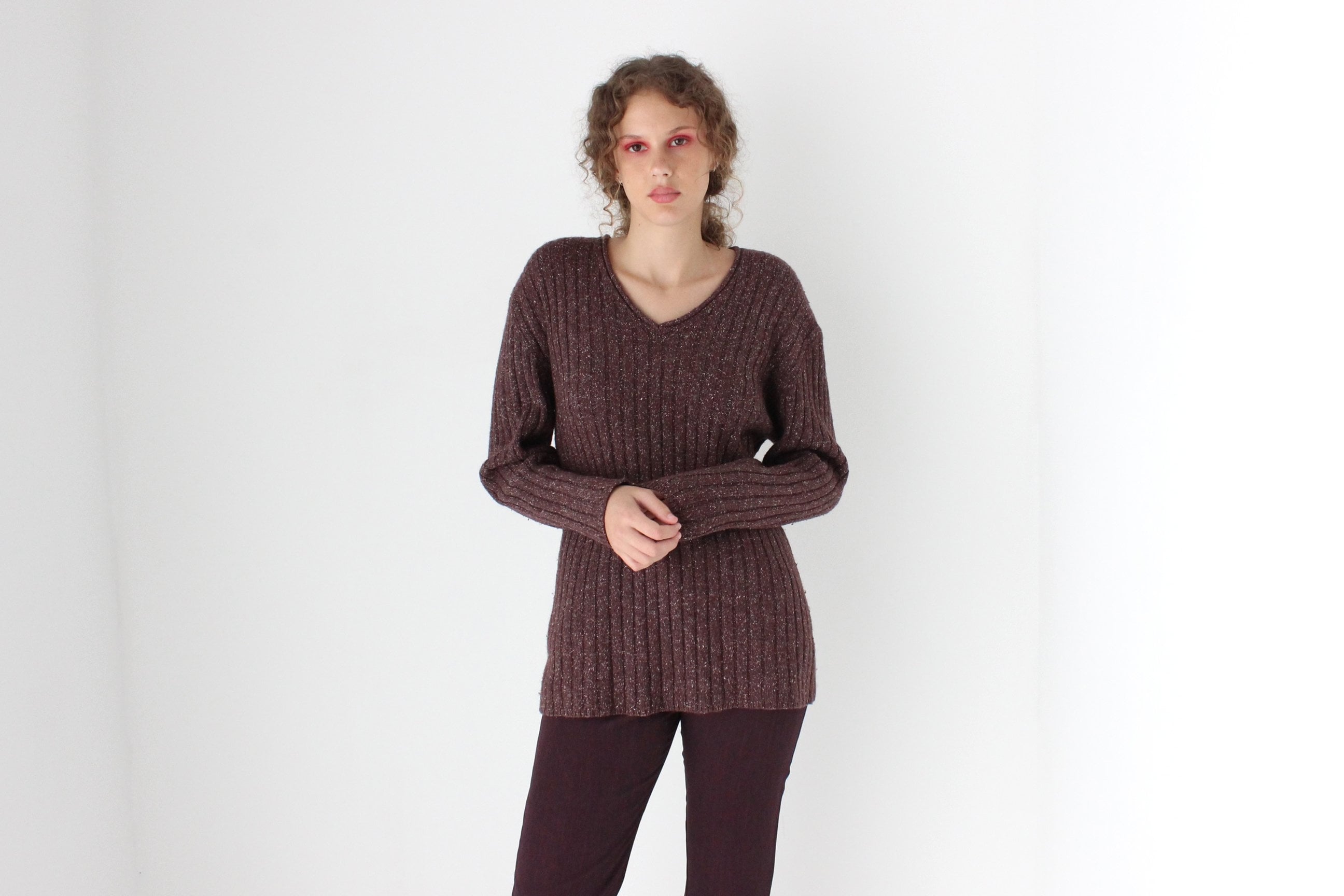 90s IZOD Silk, Wool & Rayon Slouchy Knit Sweater