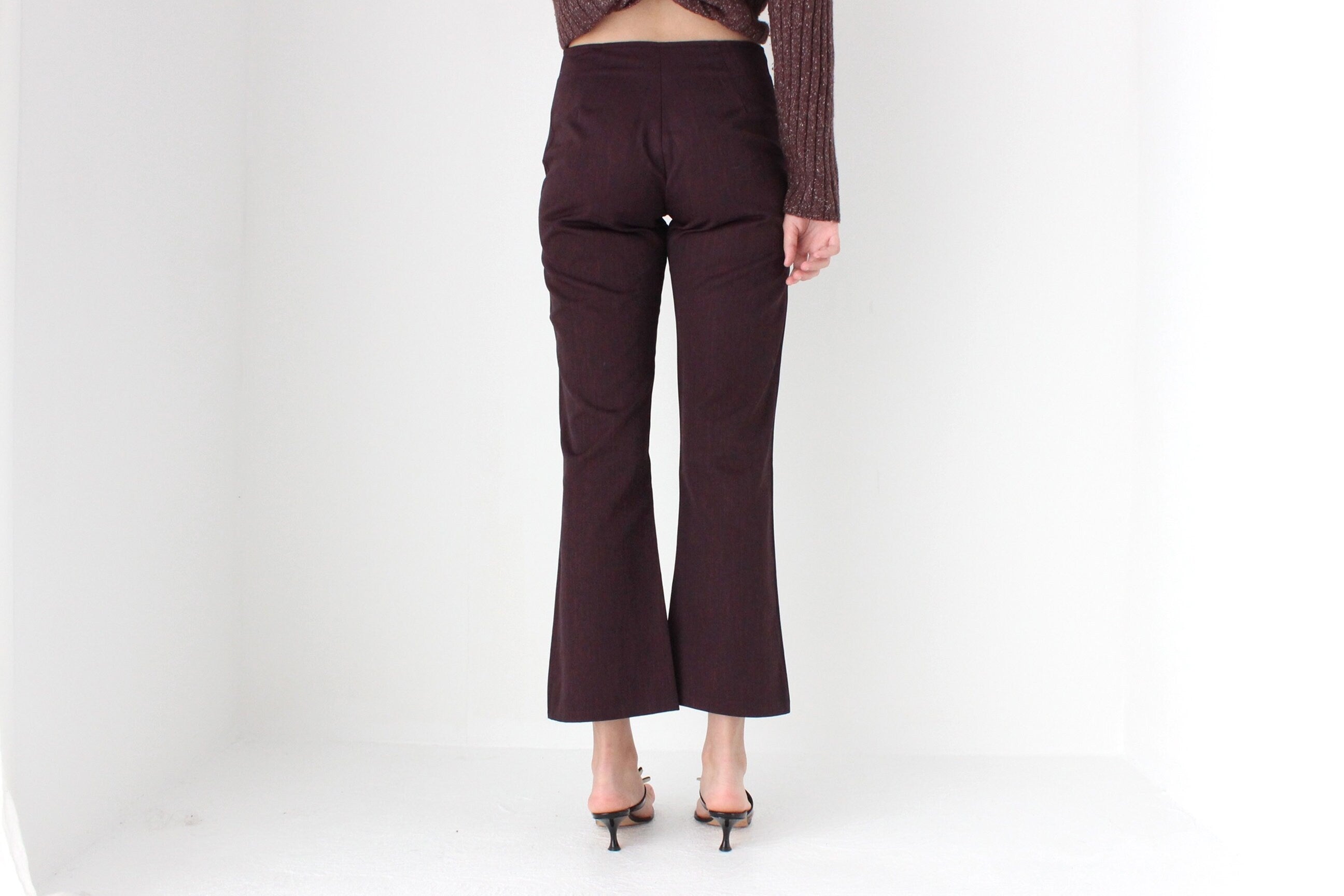 90s Beautifully Fitted Cropped Eggplant Trousers